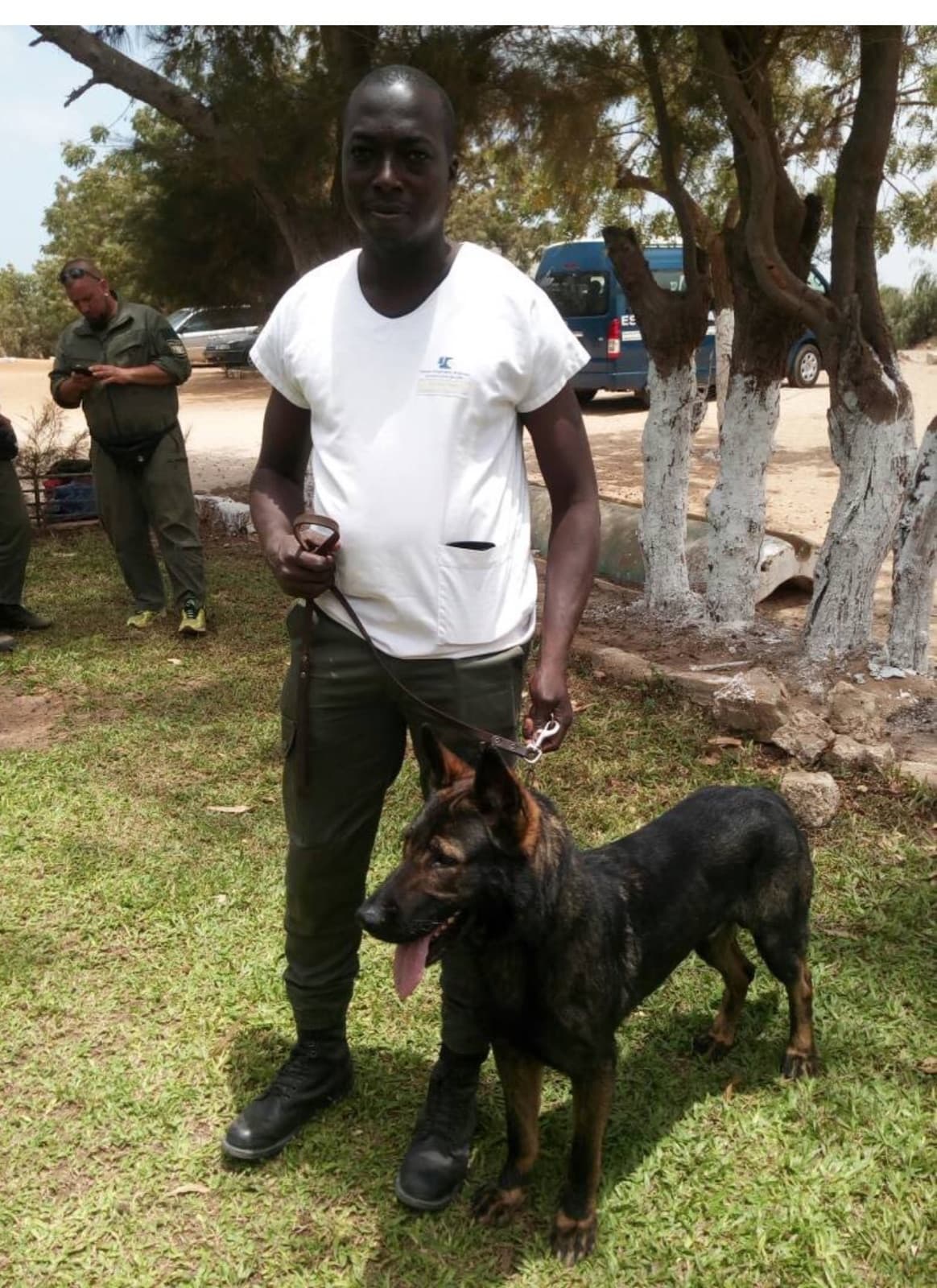VetSoul Academy founder with a dog during practical animal care work
